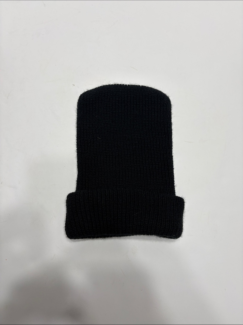 Black Ribbed Knit Cuffed Beanie
